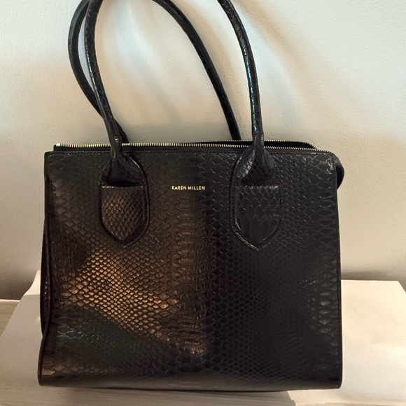 Karen Millen Black Leather Bag - Main Image